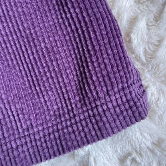 LL Bean wide wale corduroy aubergine purple button-down collared shirt L - Picture 9 of 17